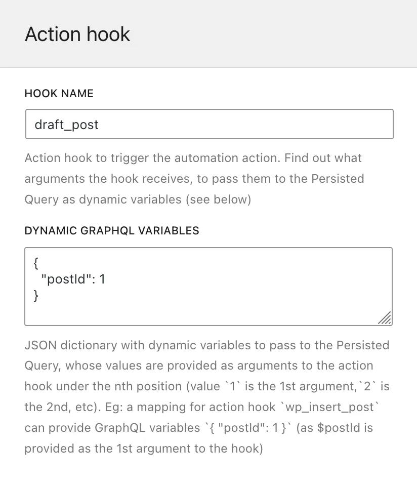 Regla de Automatización - Action hook