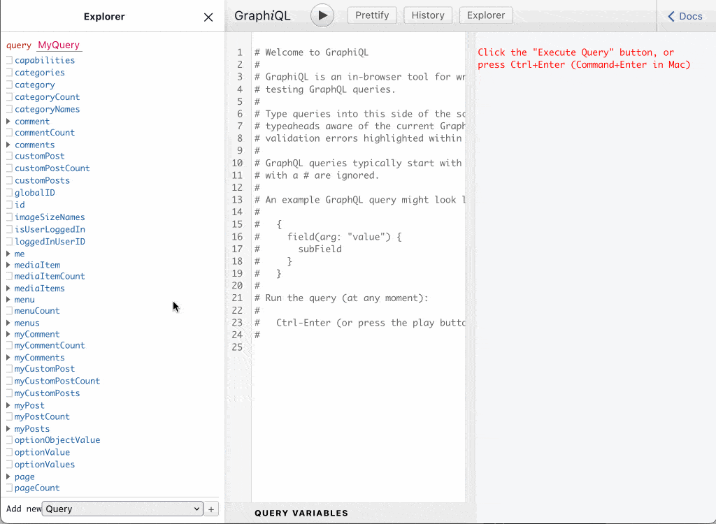 Componiendo una consulta persistida con el Explorer Componiendo una consulta persistida con el Explorer