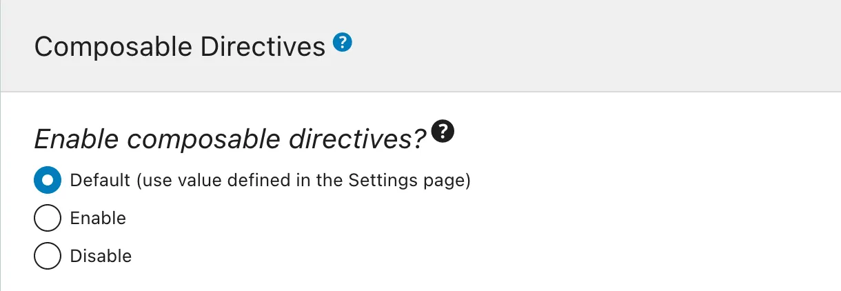 Composable Directives en la Schema Configuration
