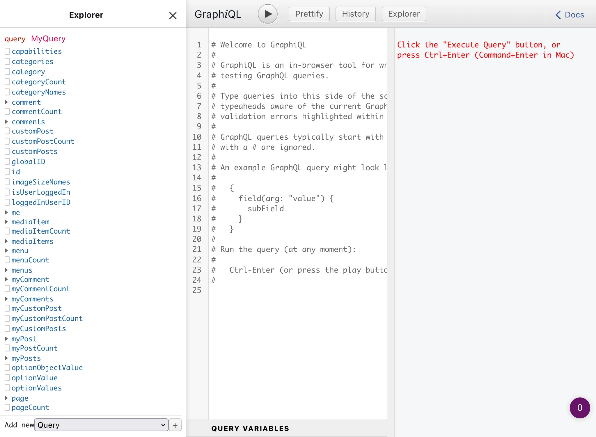 Cliente GraphiQL del single endpoint Cliente GraphiQL del single endpoint