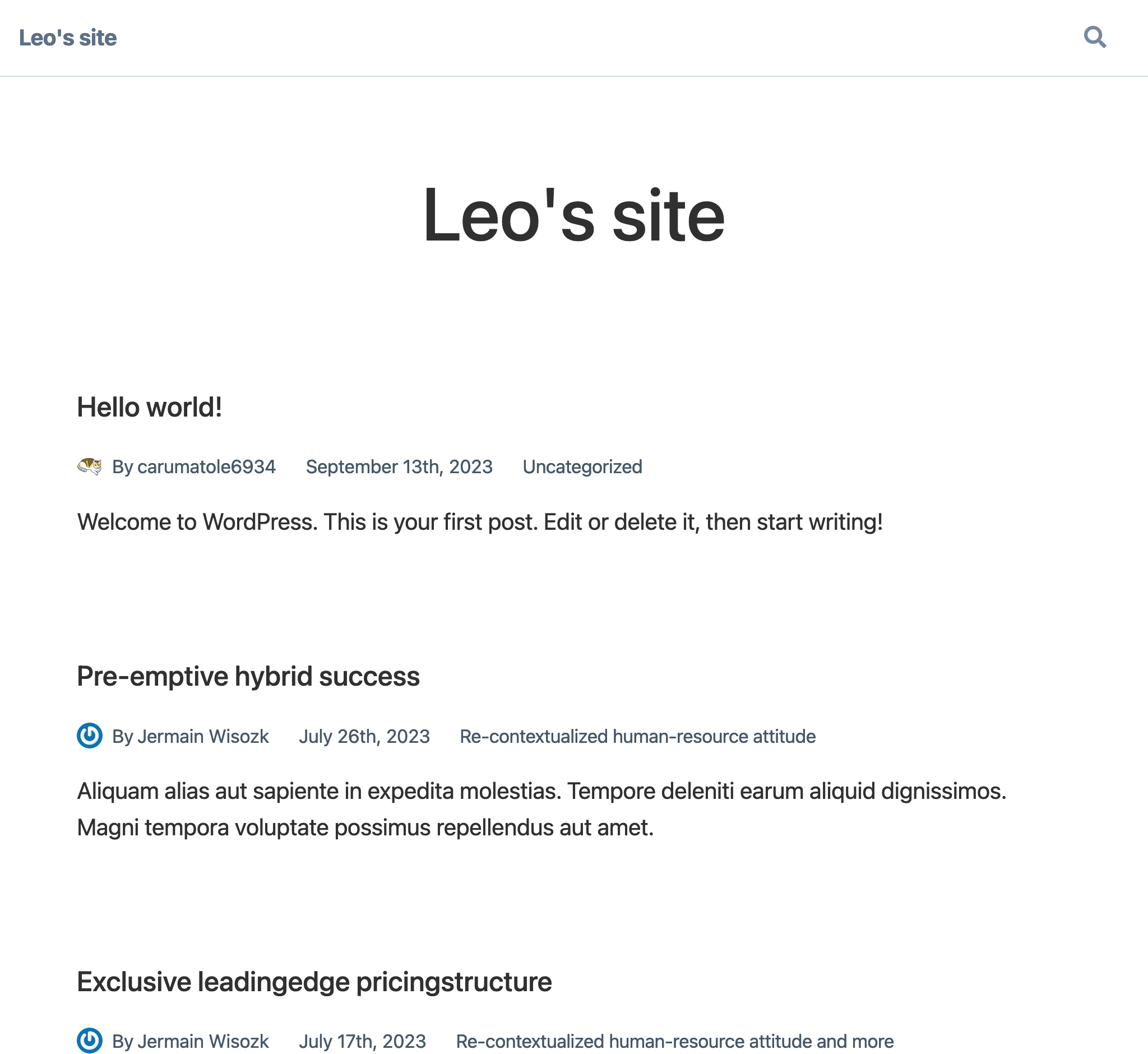 Sitio web usando el starter de WordPress con Next.js para Gato GraphQL