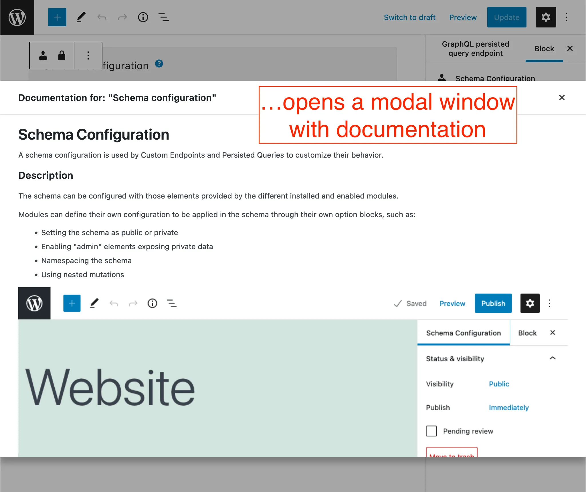 ...abre una ventana modal con documentación ...abre una ventana modal con documentación