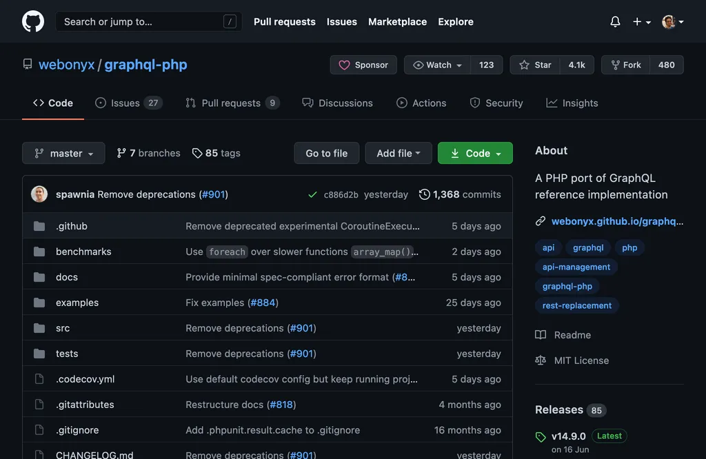 webonyx/graphql-php es una 'implementación de referencia de GraphQL para PHP' webonyx/graphql-php es una 'implementación de referencia de GraphQL para PHP'